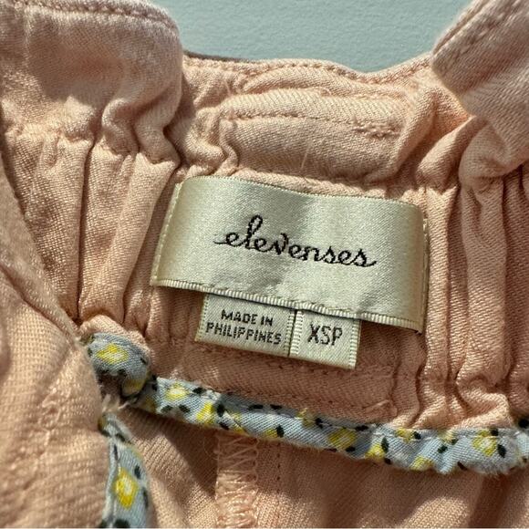 Anthropologie Elevenses Romantic Pink Beachy Linen Blend Paperbag Pants Size XS - Picture 5 of 8